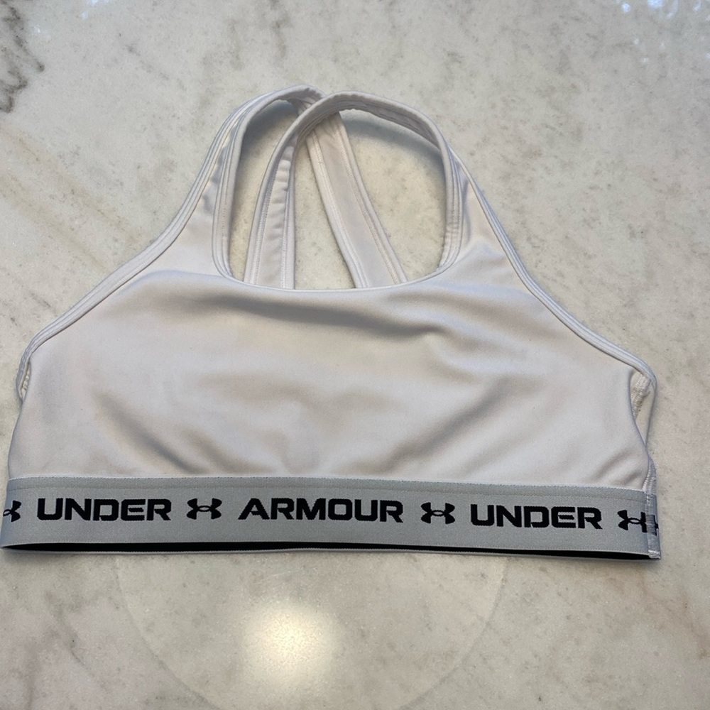 Under Armour White Sports Bra- Girls Large